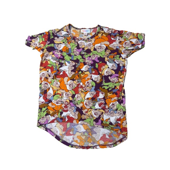 LuLaRoe Disney Seven Dwarfs Gracie Shirt Size 4 Girls Snow White‎ - Picture 1 of 6